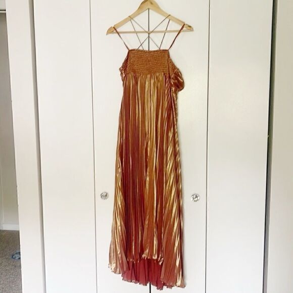 Anthropologie Plissé Halter Dress Size L - Picture 7 of 8